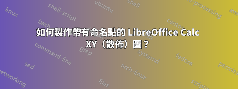 如何製作帶有命名點的 LibreOffice Calc XY（散佈）圖？