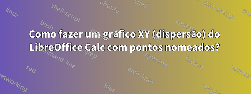 Como fazer um gráfico XY (dispersão) do LibreOffice Calc com pontos nomeados?