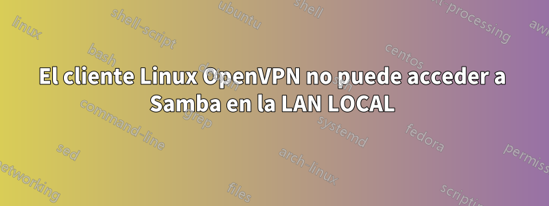 El cliente Linux OpenVPN no puede acceder a Samba en la LAN LOCAL