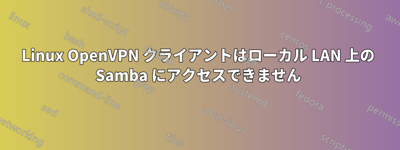 Linux OpenVPN クライアントはローカル LAN 上の Samba にアクセスできません