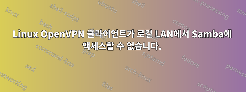 Linux OpenVPN 클라이언트가 로컬 LAN에서 Samba에 액세스할 수 없습니다.