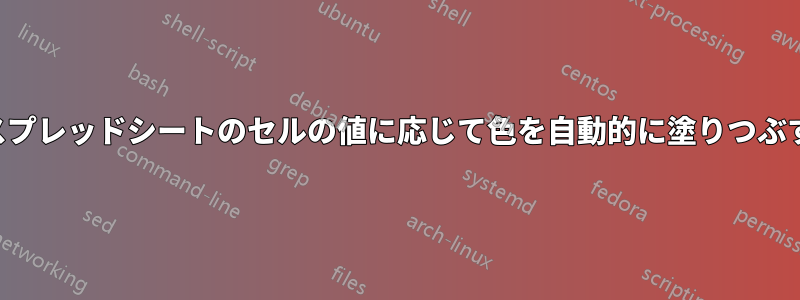 スプレッドシートのセルの値に応じて色を自動的に塗りつぶす