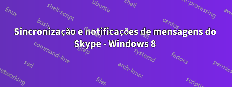 Sincronização e notificações de mensagens do Skype - Windows 8