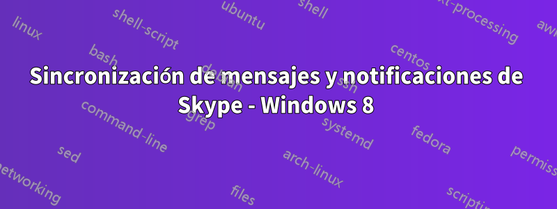 Sincronización de mensajes y notificaciones de Skype - Windows 8