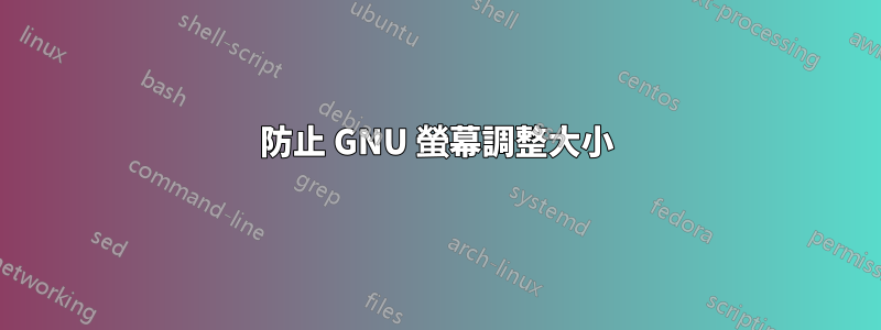 防止 GNU 螢幕調整大小