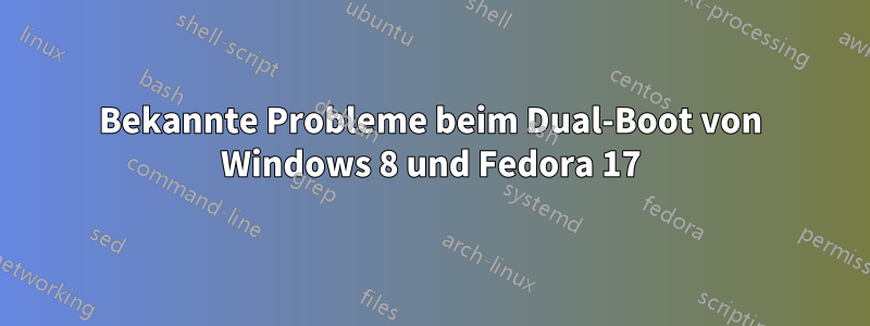 Bekannte Probleme beim Dual-Boot von Windows 8 und Fedora 17