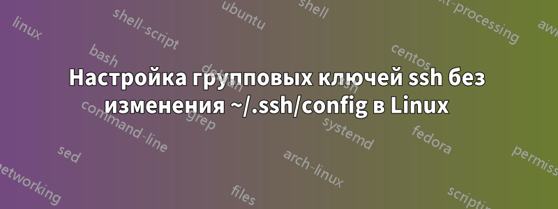 Настройка групповых ключей ssh ​​без изменения ~/.ssh/config в Linux