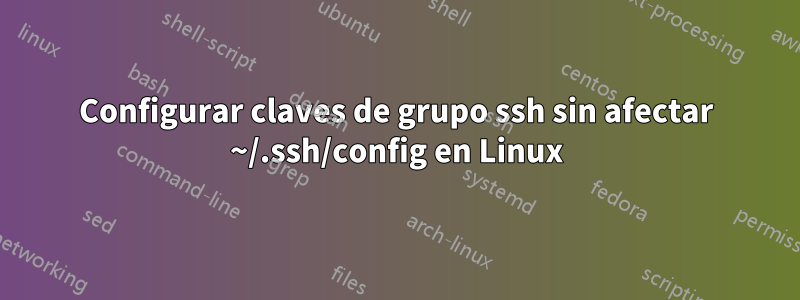 Configurar claves de grupo ssh sin afectar ~/.ssh/config en Linux