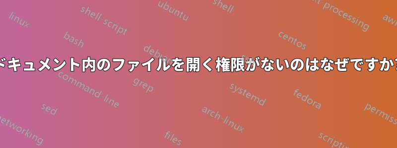 ドキュメント内のファイルを開く権限がないのはなぜですか?