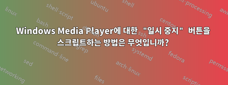 Windows Media Player에 대한 "일시 중지" 버튼을 스크립트하는 방법은 무엇입니까?