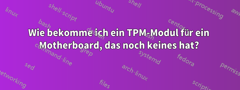 Wie bekomme ich ein TPM-Modul für ein Motherboard, das noch keines hat?