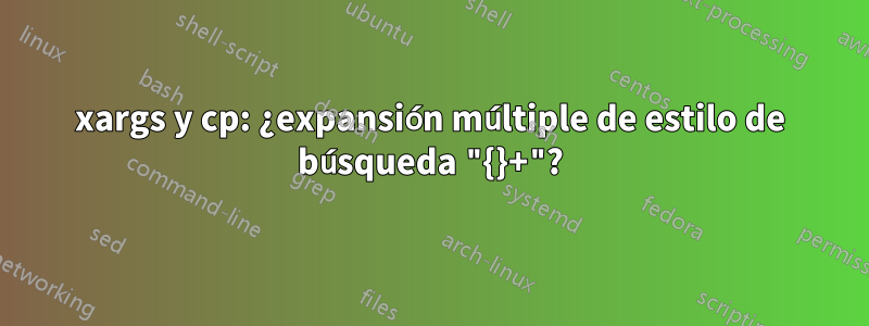 xargs y cp: ¿expansión múltiple de estilo de búsqueda "{}+"?