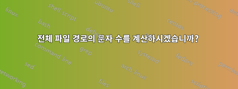 전체 파일 경로의 문자 수를 계산하시겠습니까?