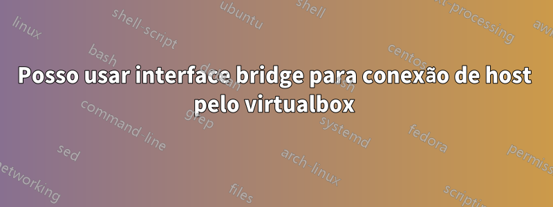 Posso usar interface bridge para conexão de host pelo virtualbox