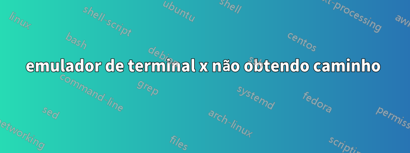 emulador de terminal x não obtendo caminho