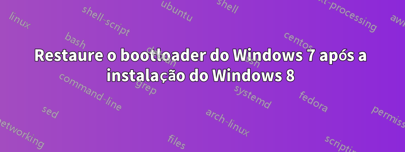 Restaure o bootloader do Windows 7 após a instalação do Windows 8