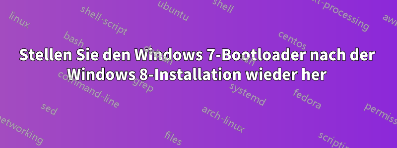 Stellen Sie den Windows 7-Bootloader nach der Windows 8-Installation wieder her