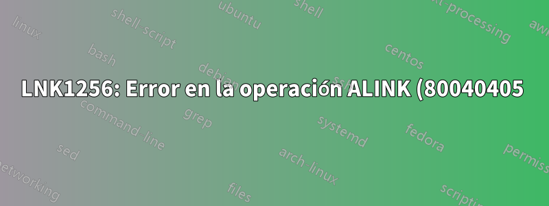 LNK1256: Error en la operación ALINK (80040405): el nombre del contenedor de claves 'x' no existe