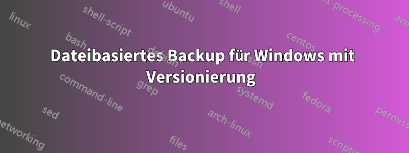 Dateibasiertes Backup für Windows mit Versionierung 