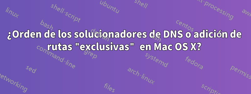 ¿Orden de los solucionadores de DNS o adición de rutas "exclusivas" en Mac OS X?