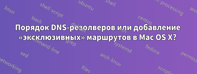 Порядок DNS-резолверов или добавление «эксклюзивных» маршрутов в Mac OS X?