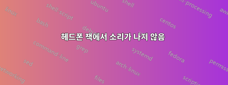 헤드폰 잭에서 소리가 나지 않음