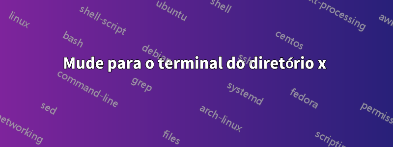 Mude para o terminal do diretório x