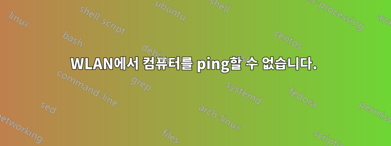 WLAN에서 컴퓨터를 ping할 수 없습니다.