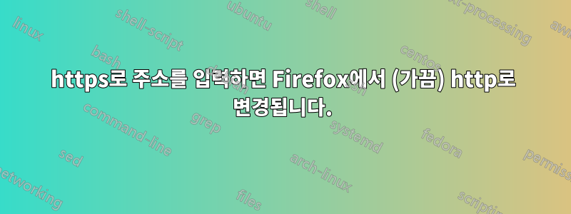 https로 주소를 입력하면 Firefox에서 (가끔) http로 변경됩니다.