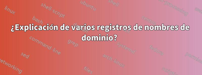 ¿Explicación de varios registros de nombres de dominio? 