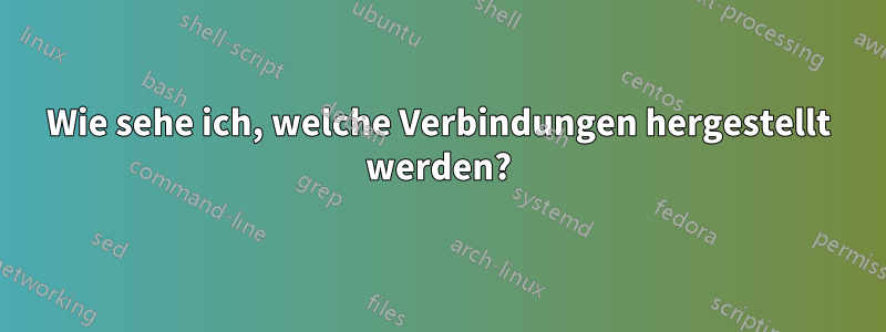 Wie sehe ich, welche Verbindungen hergestellt werden?