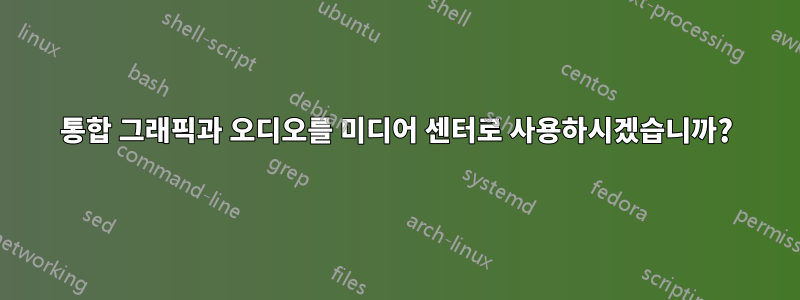 통합 그래픽과 오디오를 미디어 센터로 사용하시겠습니까?