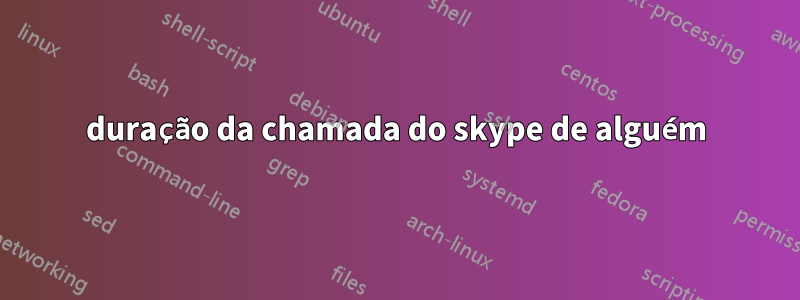 duração da chamada do skype de alguém