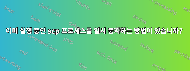 이미 실행 중인 scp 프로세스를 일시 중지하는 방법이 있습니까?