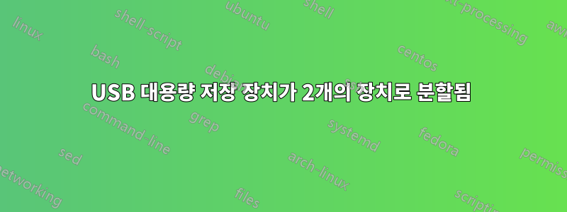 USB 대용량 저장 장치가 2개의 장치로 분할됨