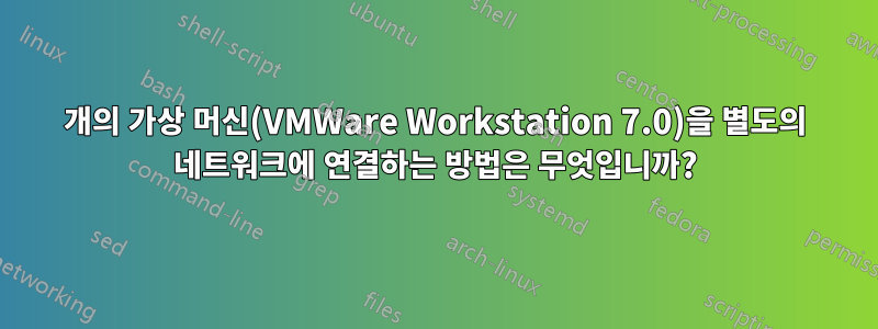 2개의 가상 머신(VMWare Workstation 7.0)을 별도의 네트워크에 연결하는 방법은 무엇입니까?