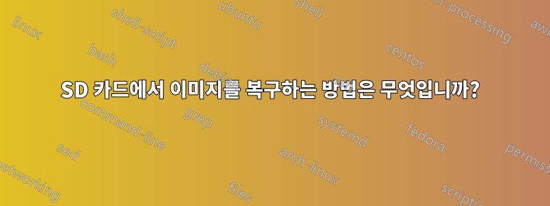 SD 카드에서 이미지를 복구하는 방법은 무엇입니까? 