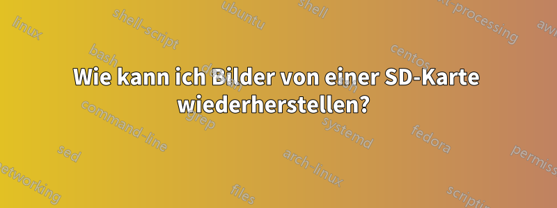 Wie kann ich Bilder von einer SD-Karte wiederherstellen? 