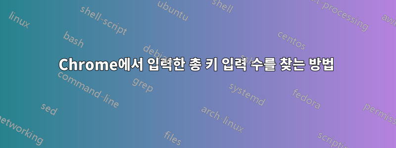 Chrome에서 입력한 총 키 입력 수를 찾는 방법