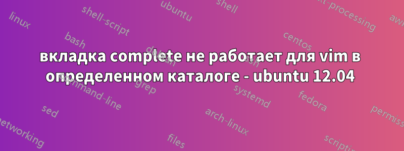 вкладка complete не работает для vim в определенном каталоге - ubuntu 12.04