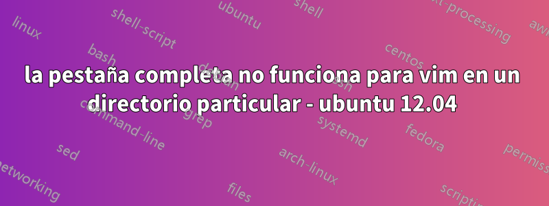 la pestaña completa no funciona para vim en un directorio particular - ubuntu 12.04