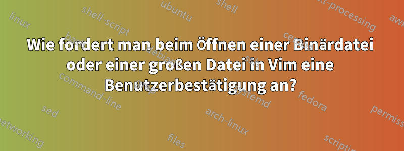 Wie fordert man beim Öffnen einer Binärdatei oder einer großen Datei in Vim eine Benutzerbestätigung an?