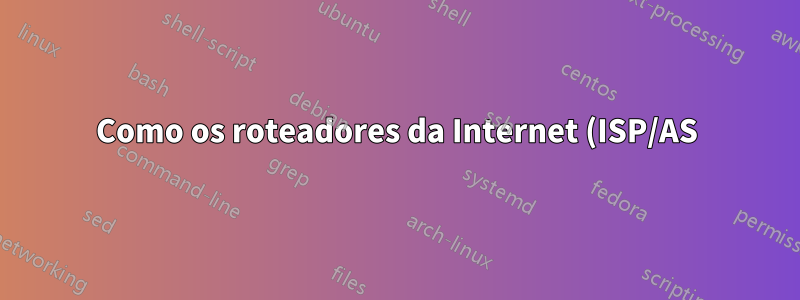 Como os roteadores da Internet (ISP/AS) enviam pacotes IP entre si