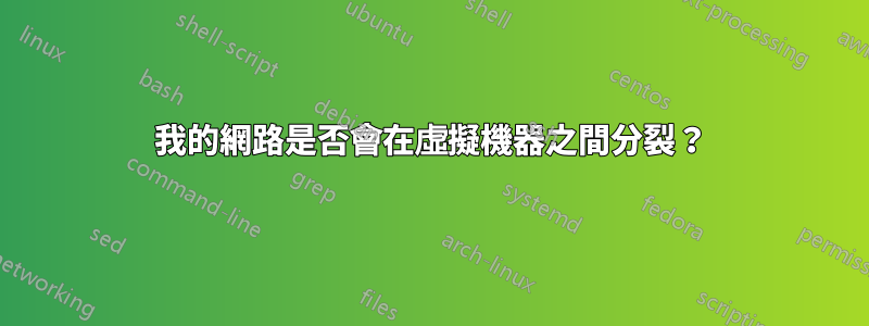 我的網路是否會在虛擬機器之間分裂？