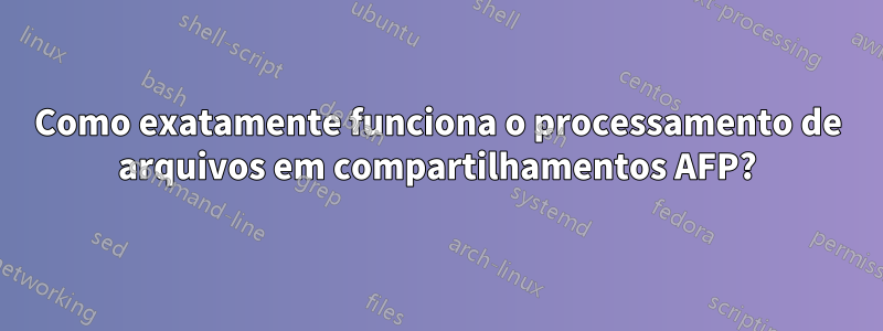 Como exatamente funciona o processamento de arquivos em compartilhamentos AFP?