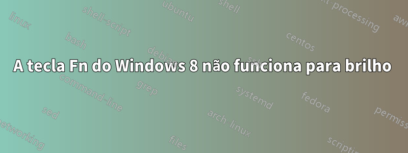 A tecla Fn do Windows 8 não funciona para brilho