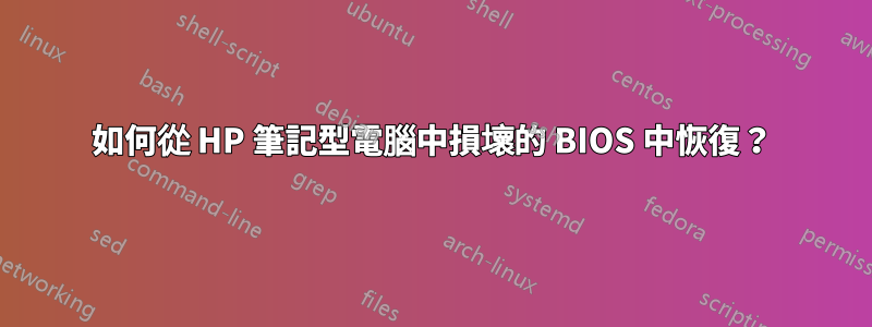 如何從 HP 筆記型電腦中損壞的 BIOS 中恢復？