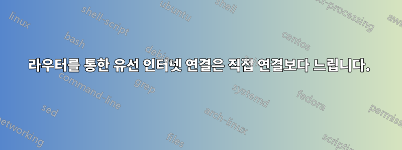 라우터를 통한 유선 인터넷 연결은 직접 연결보다 느립니다.