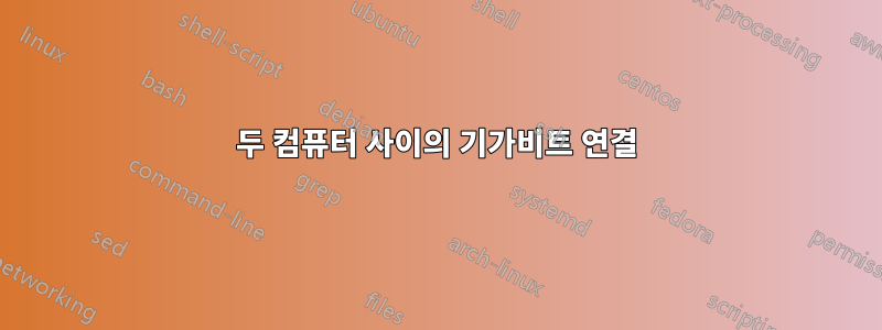 두 컴퓨터 사이의 기가비트 연결