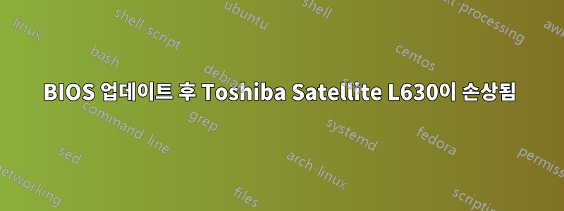 BIOS 업데이트 후 Toshiba Satellite L630이 손상됨